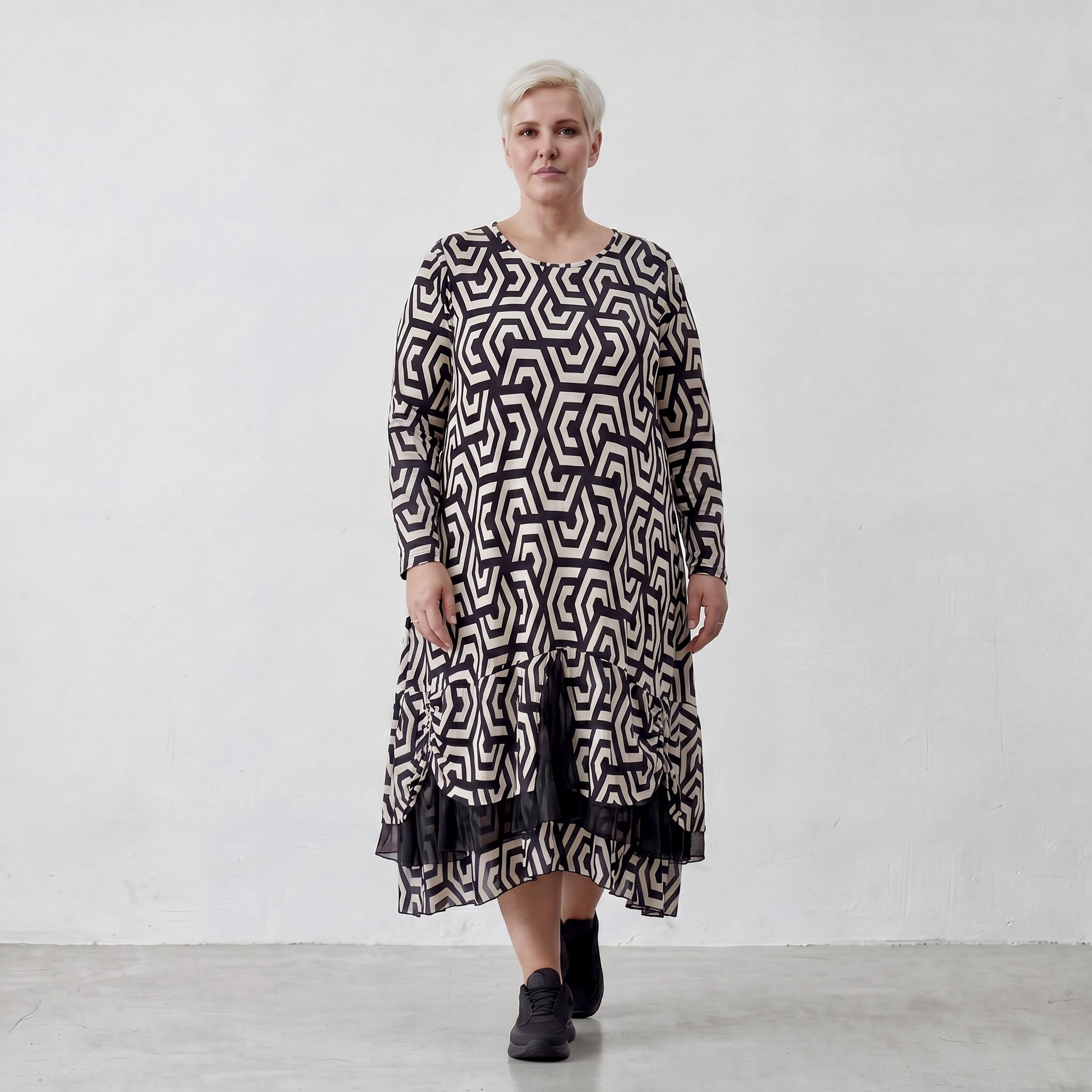 Robe AKH 6959, noir-écru