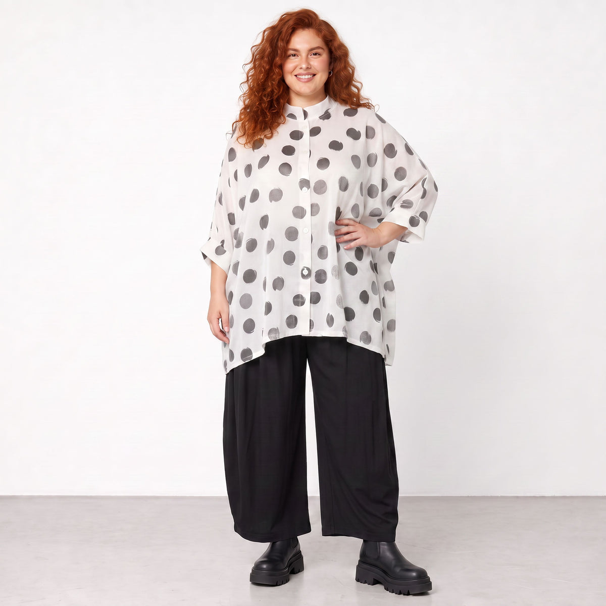 AKH Premium · Blouse · Amadora · 7116 · White/Grey