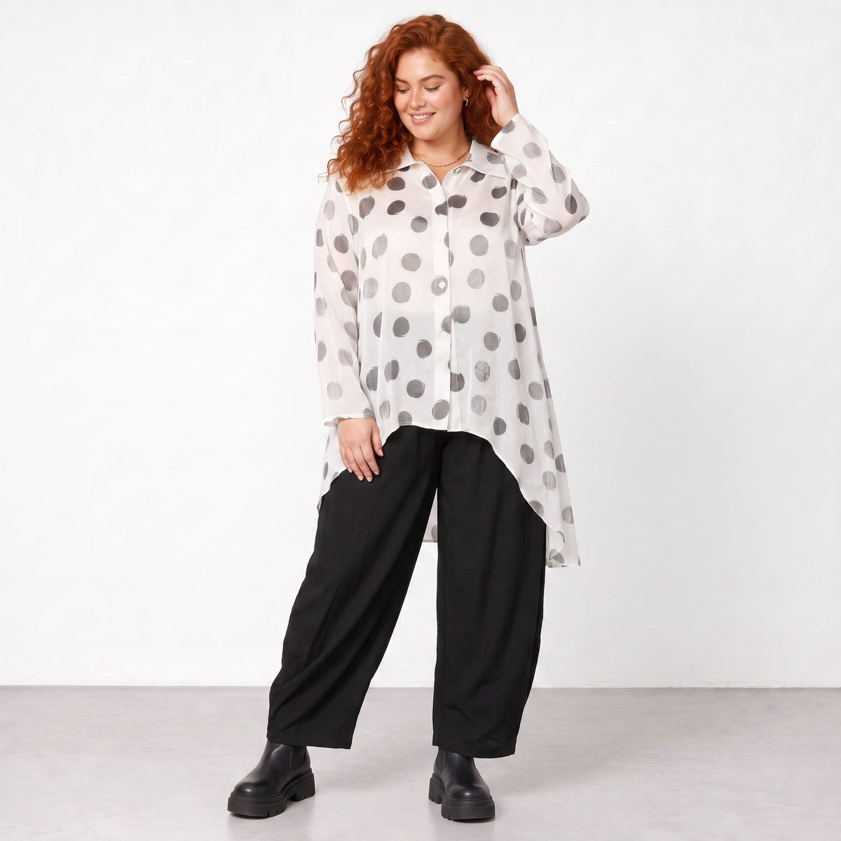 AKH Premium · Blouse · Amadora · 7149 · Blanc/Gris