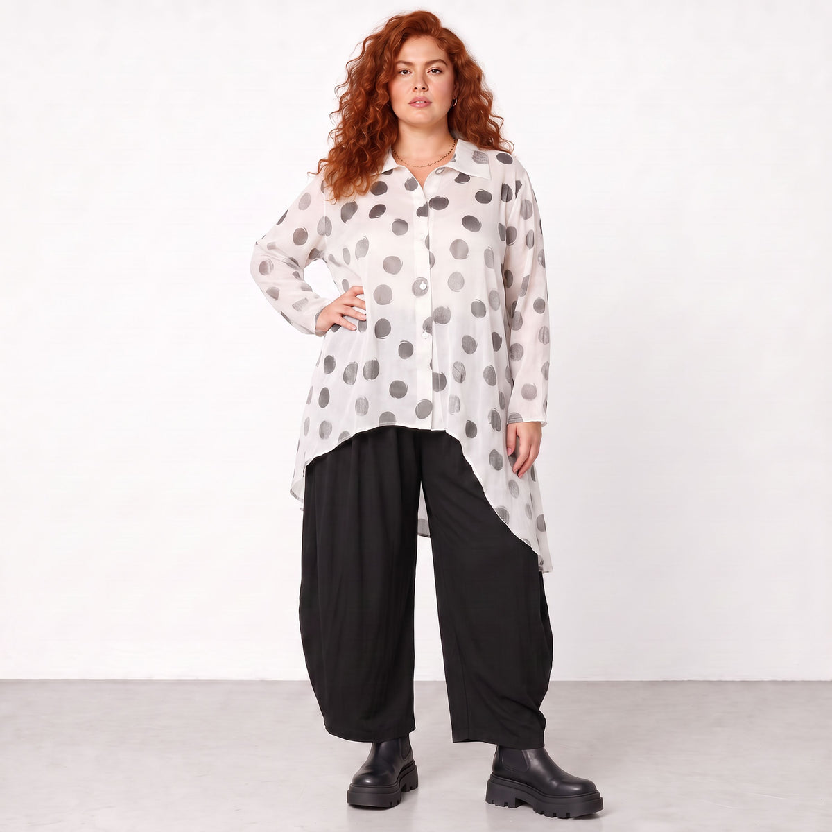 AKH Premium · Blouse · Amadora · 7149 · Blanc/Gris