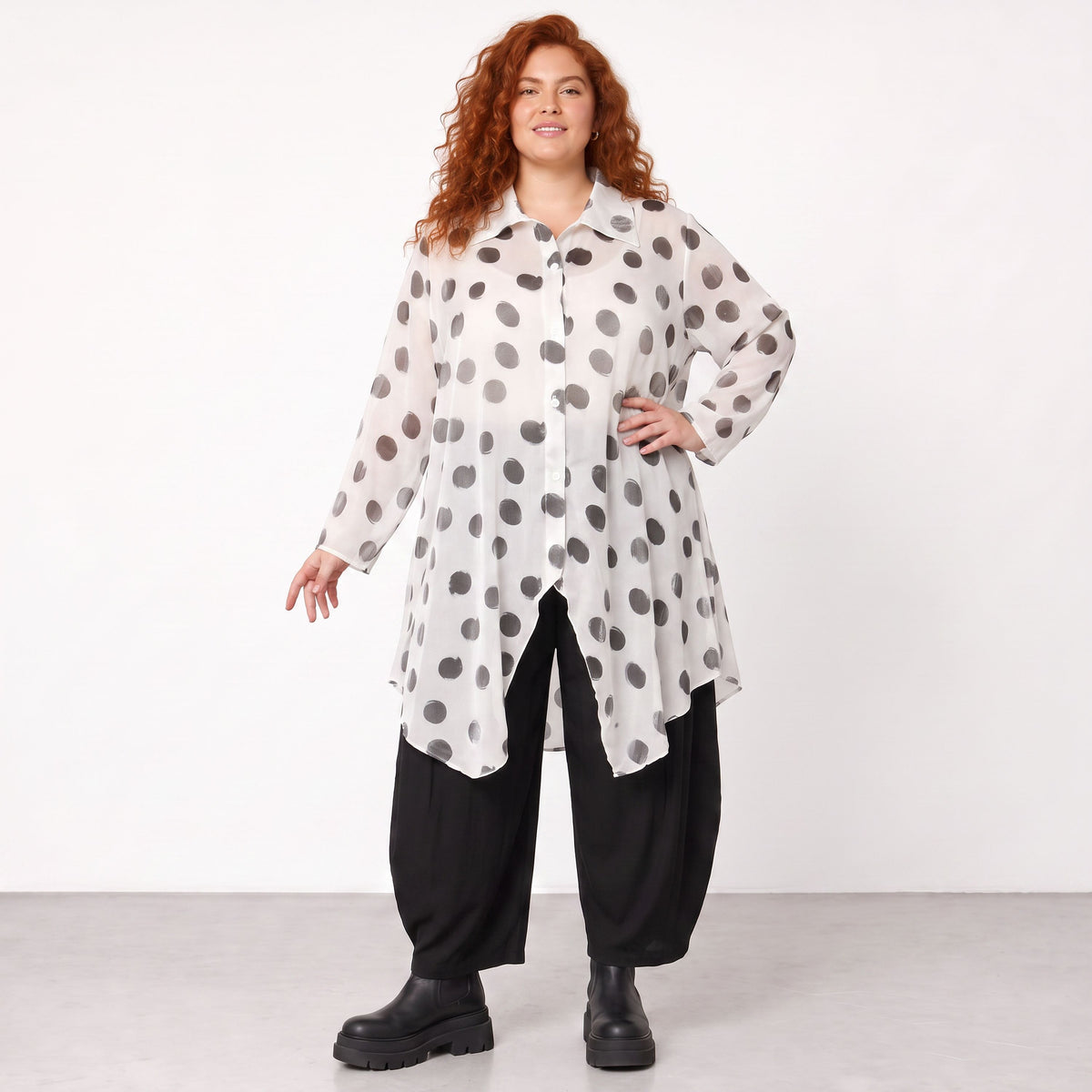 AKH Premium · Blouse · Amadora · 7150 · White/Grey