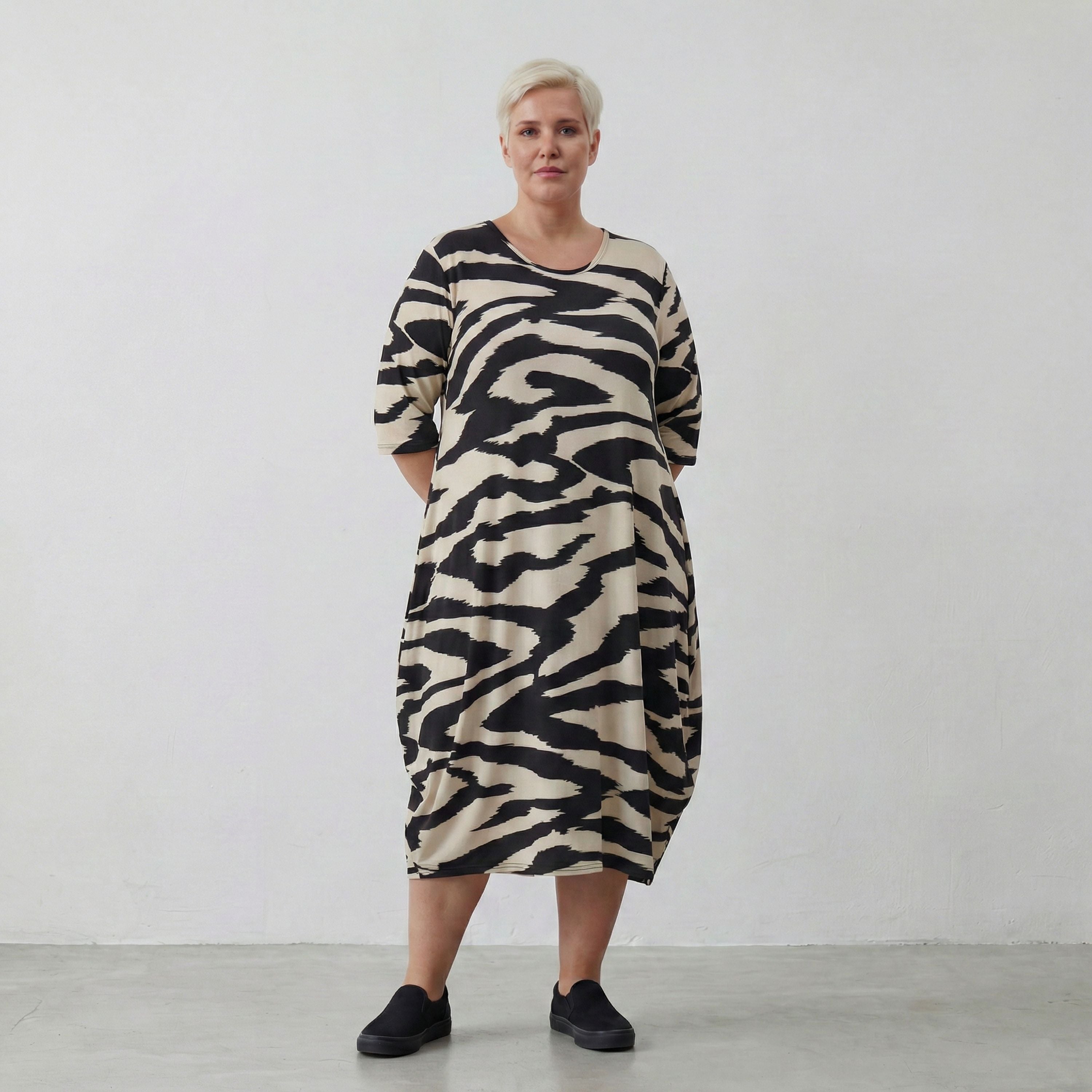 AKH Fashion Kleid 1926 Anya, Ecru/Schwarz