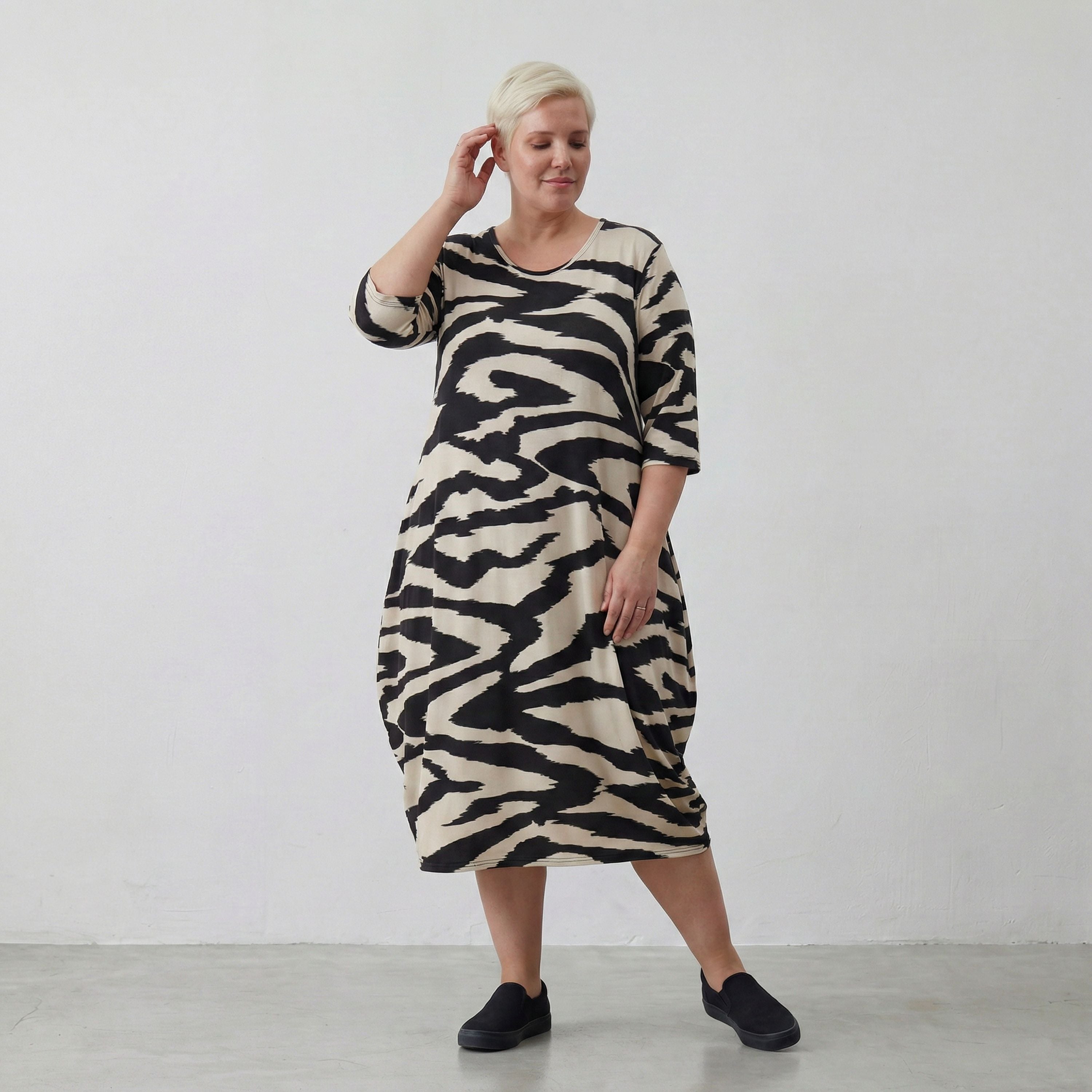 AKH Fashion Kleid 1926 Anya, Ecru/Schwarz
