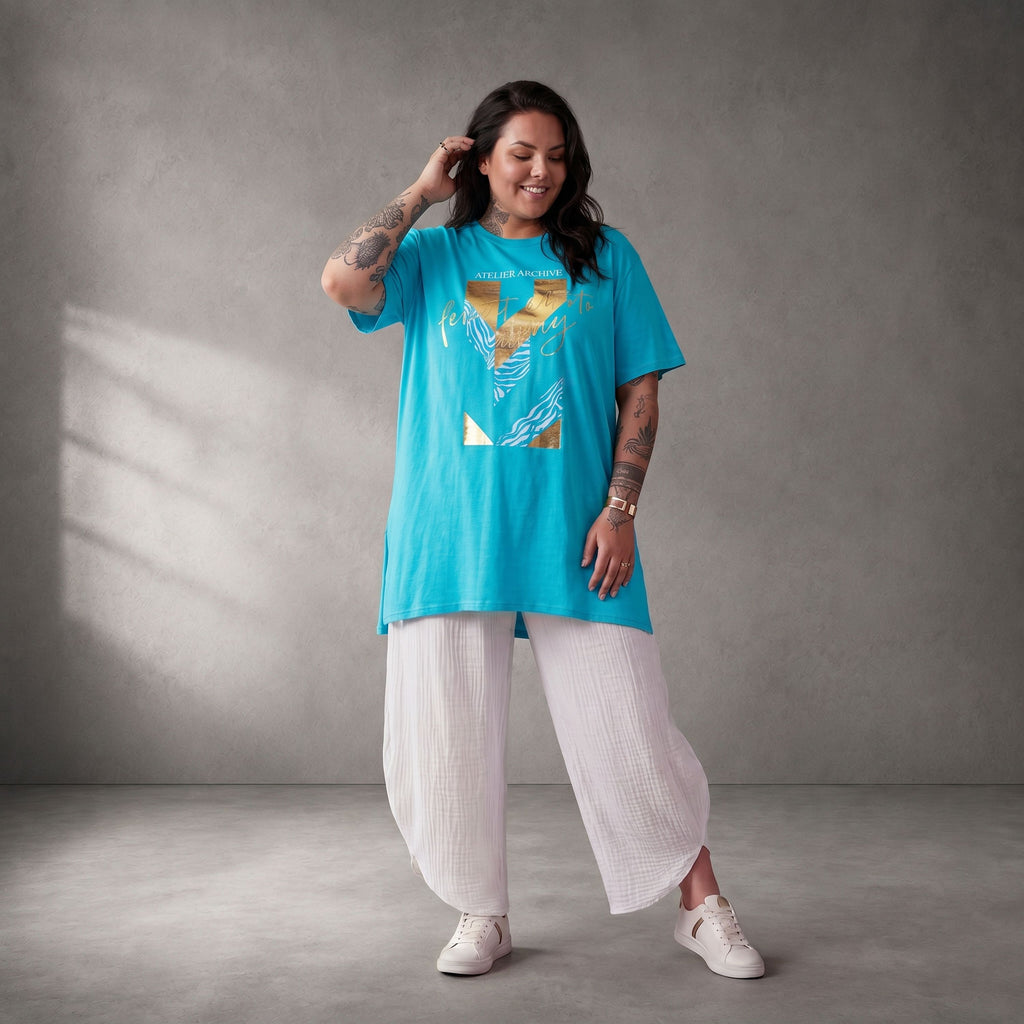 Funky Diva · Shirt · PrintDiva · 26008 · GoldBlue