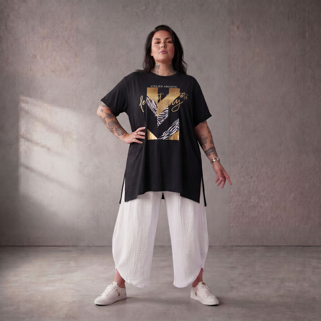 Funky Diva · Shirt · PrintDiva · 26008 · GoldBlack