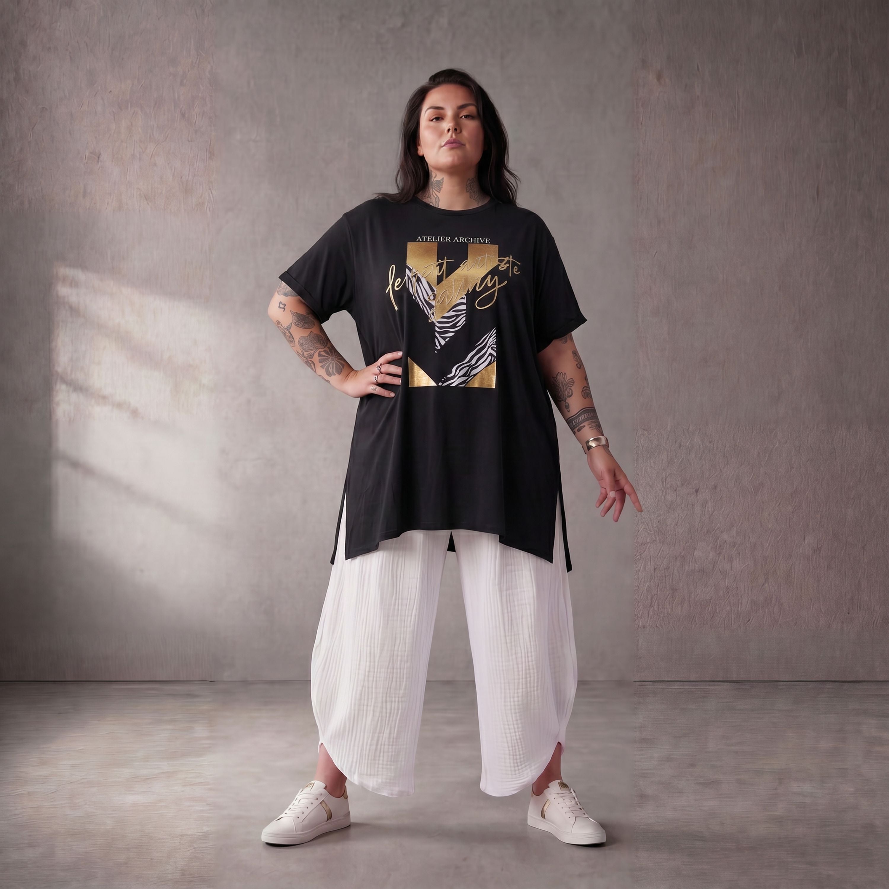 Funky Diva · Shirt · PrintDiva · 26008 · GoldBlack