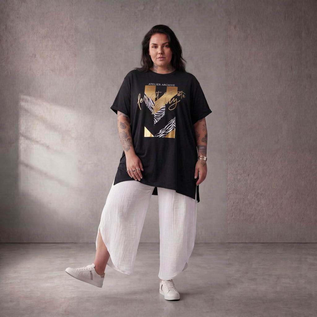 Funky Diva · Shirt · PrintDiva · 26008 · GoldBlack