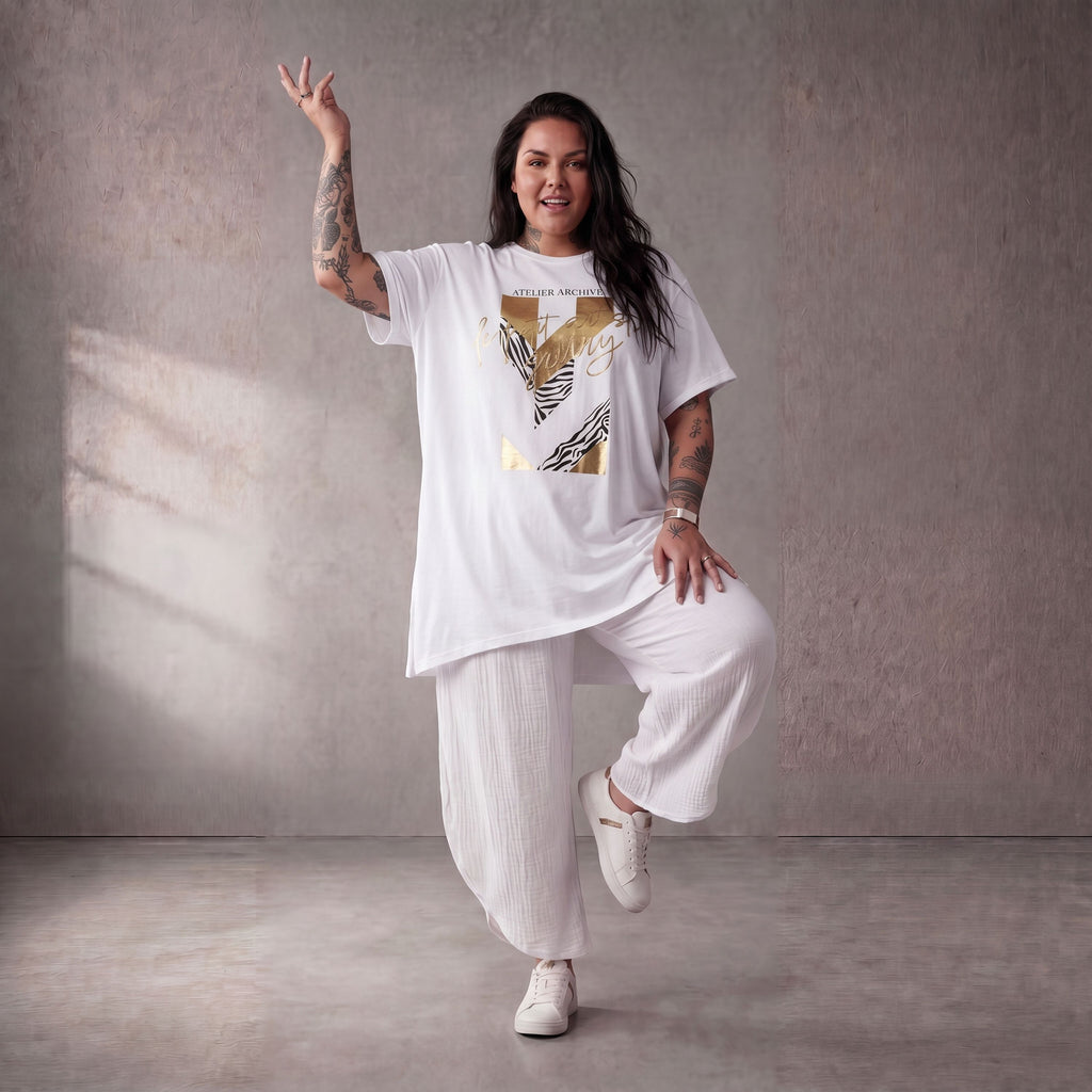 Funky Diva · Shirt · PrintDiva · 26008 · GoldWhite