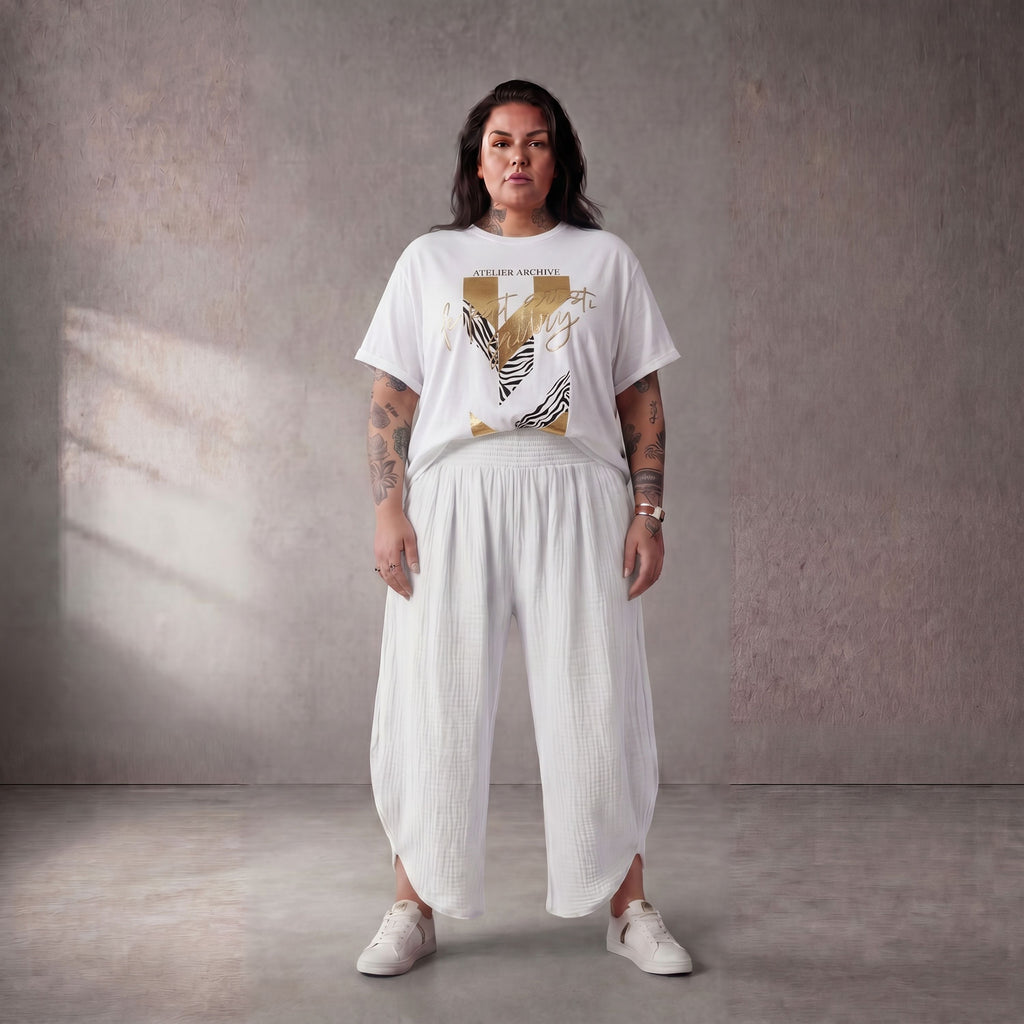 Funky Diva · Shirt · PrintDiva · 26008 · GoldWhite
