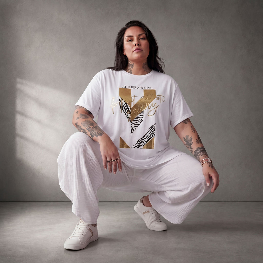 Funky Diva · Shirt · PrintDiva · 26008 · GoldWhite