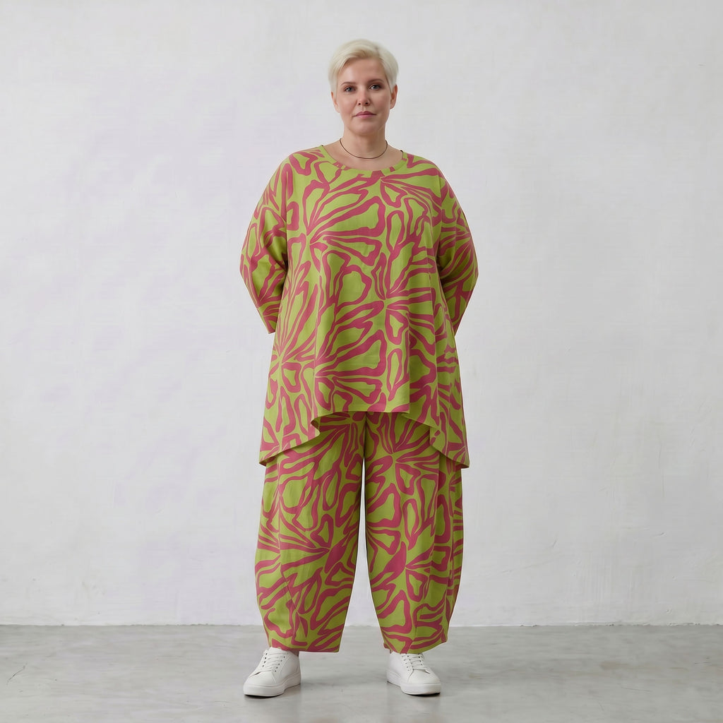 AKH Fashion Shirt 593 BahiaOla, Apfelgrün-Rot