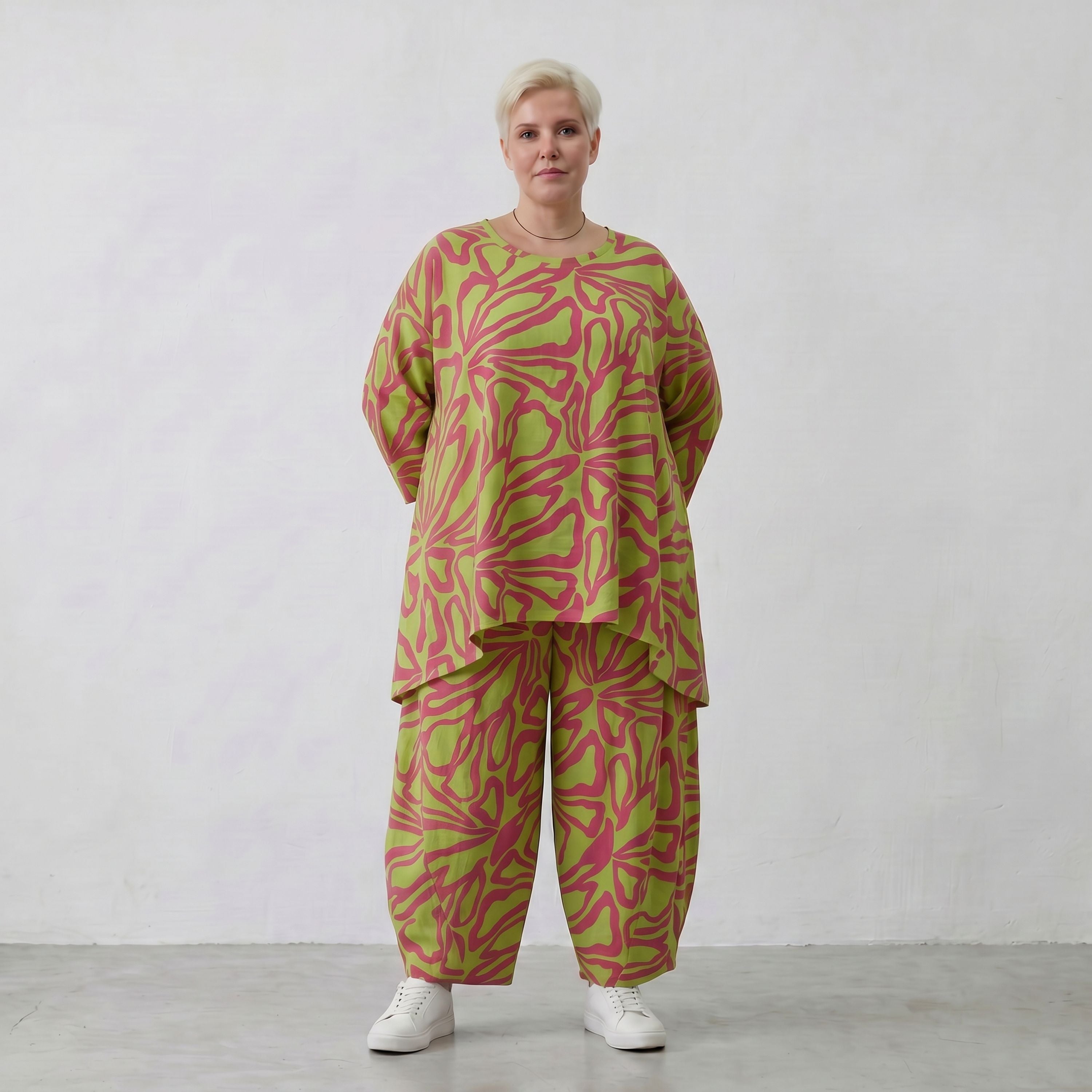 AKH Fashion Shirt 593 BahiaOla, Apfelgrün-Rot