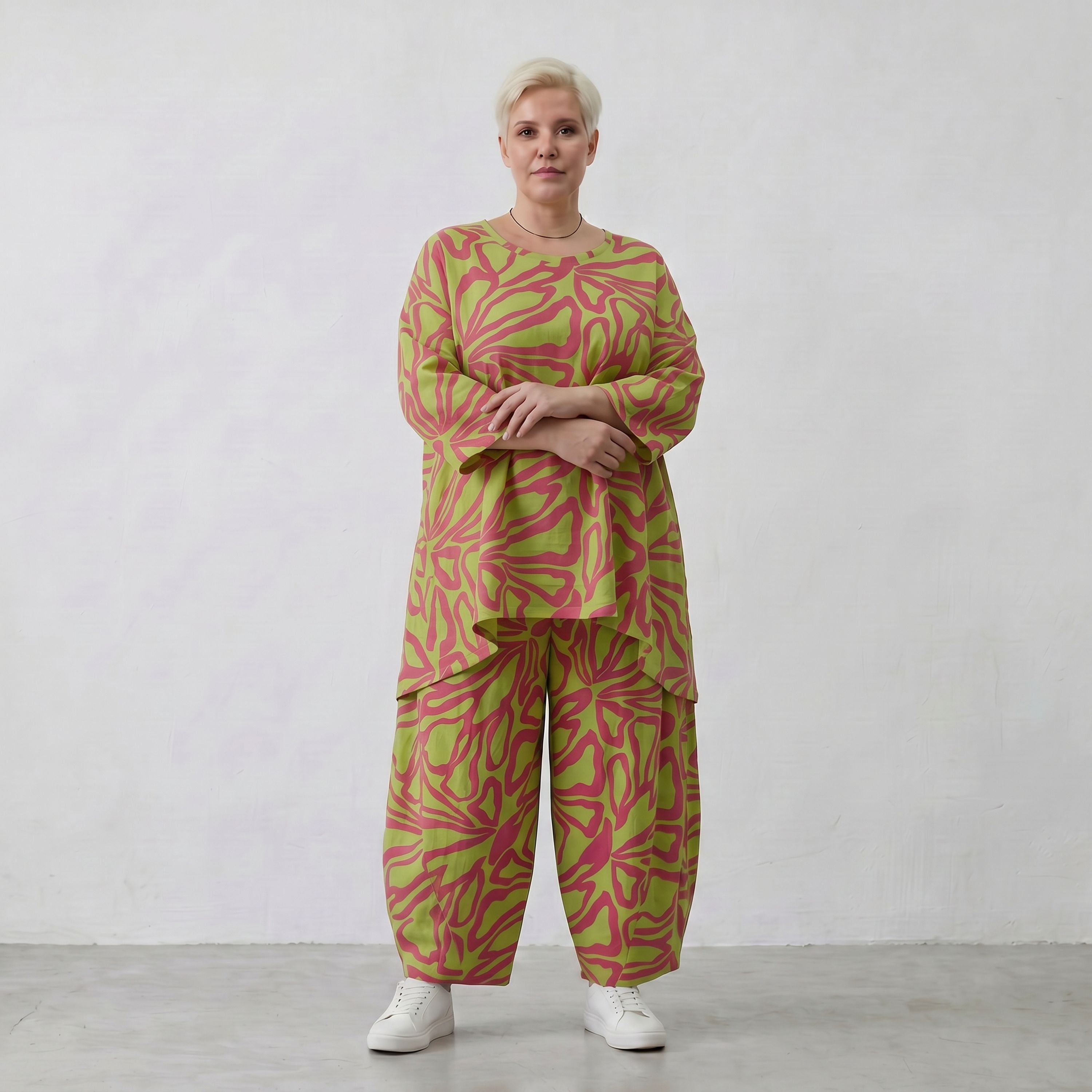 AKH Fashion Shirt 593 BahiaOla, Apfelgrün-Rot