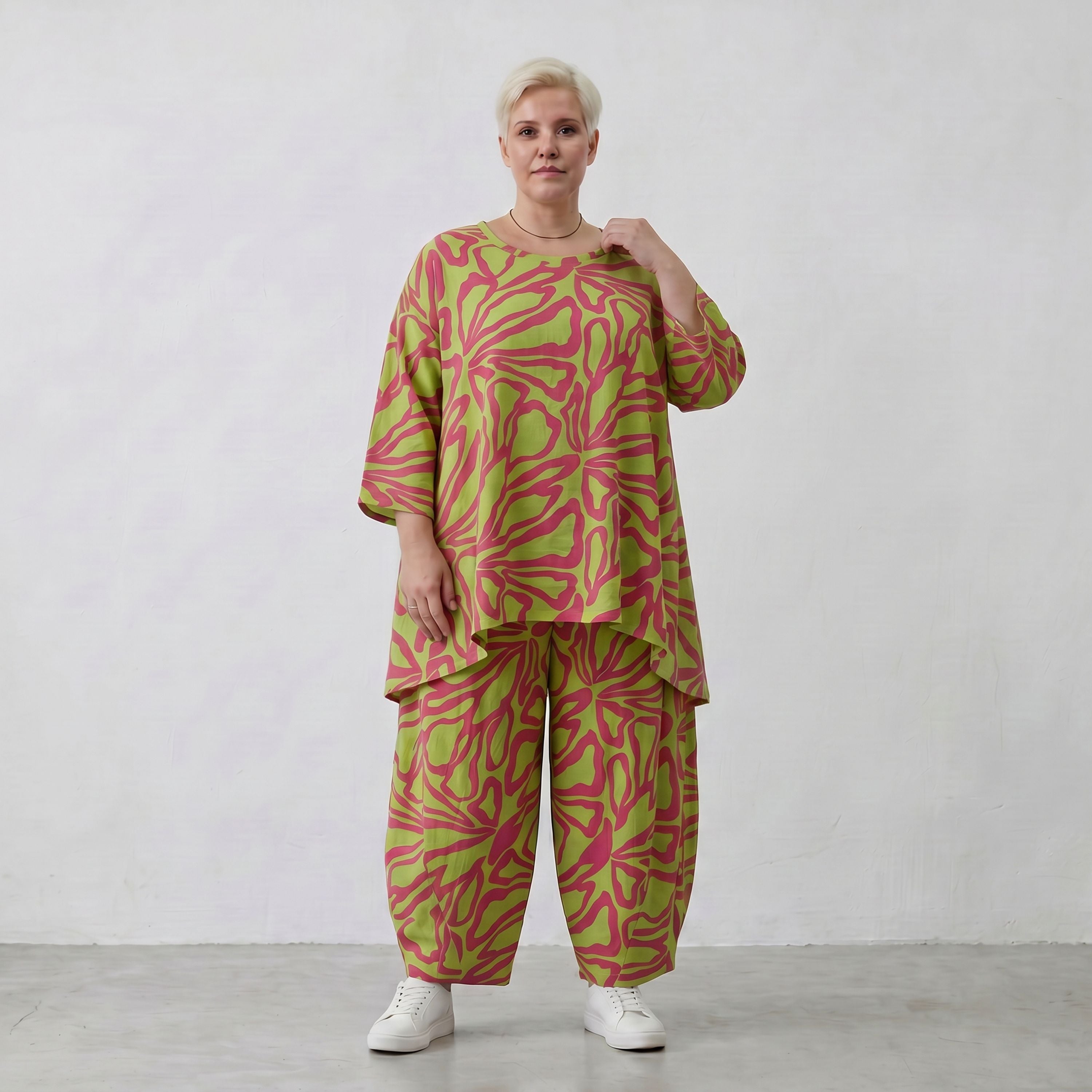 AKH Fashion Shirt 593 BahiaOla, Apfelgrün-Rot