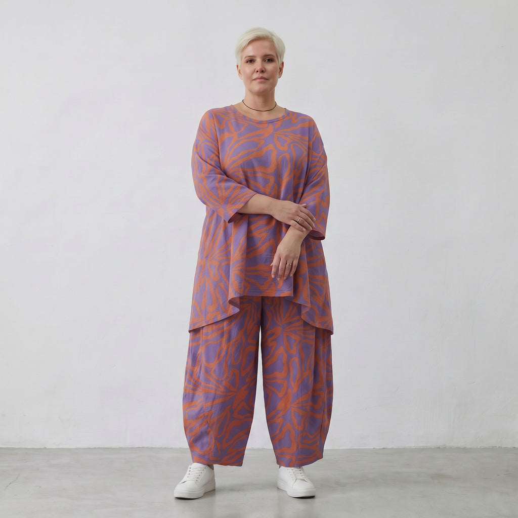AKH Fashion Shirt 593 BahiaOla, Lila-Orange