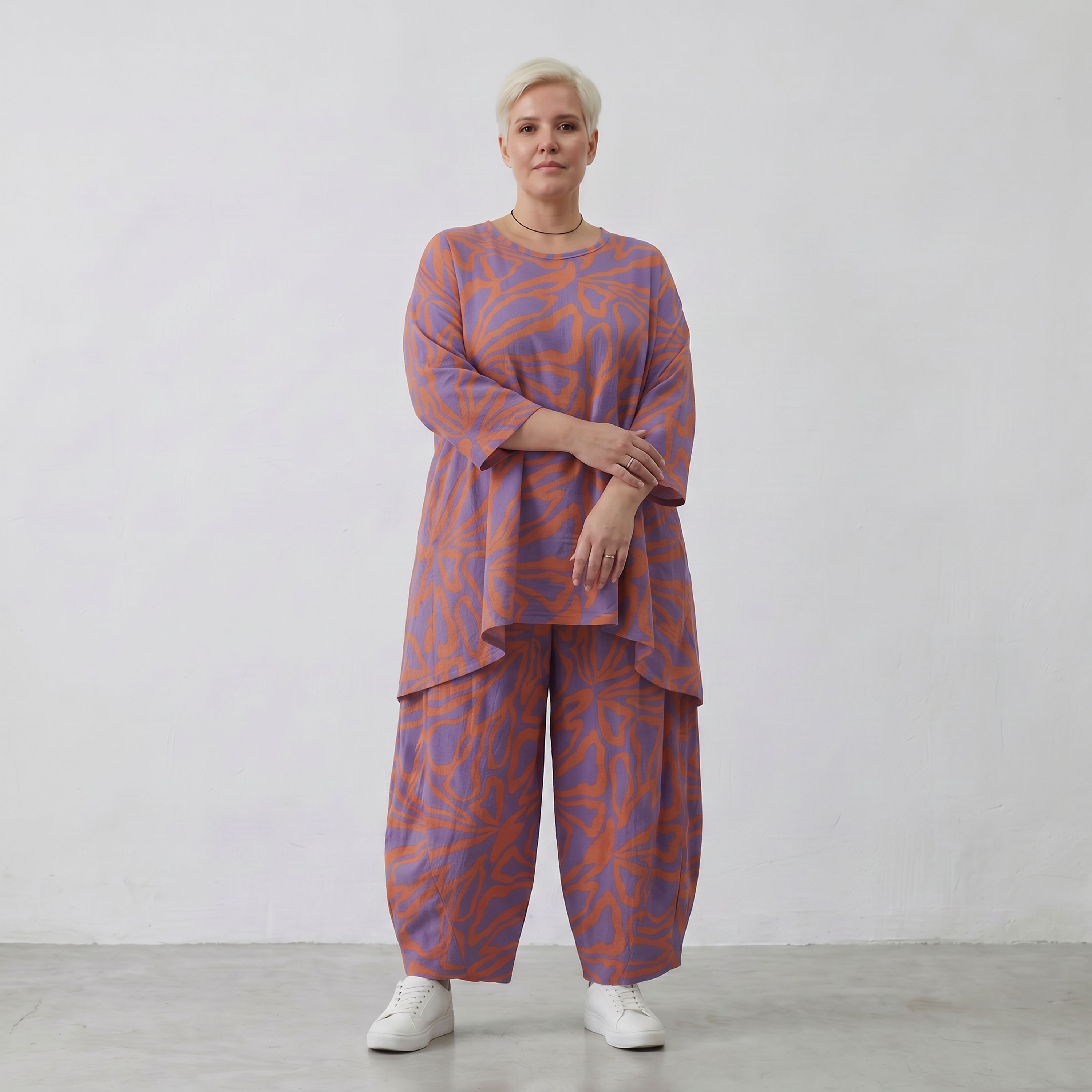 AKH Fashion Shirt 593 BahiaOla, Lila-Orange