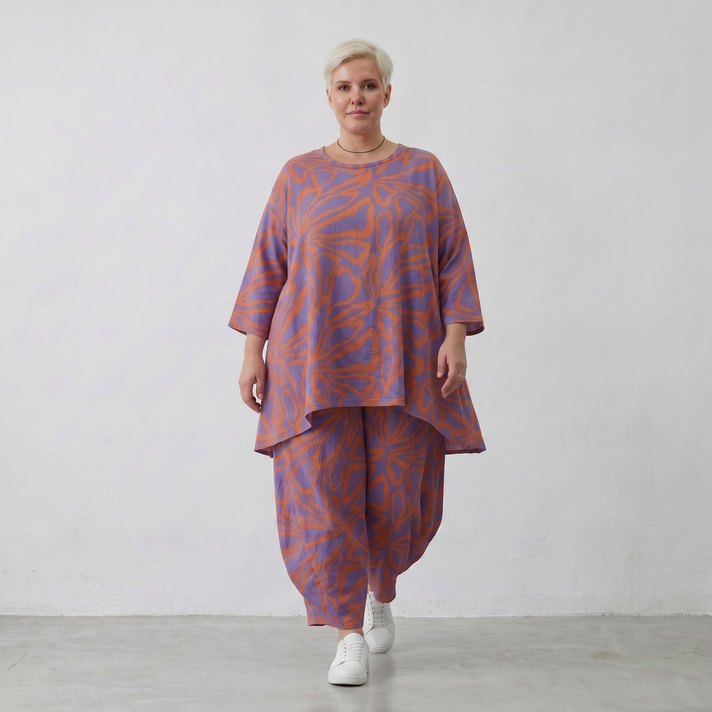 AKH Fashion Shirt 593 BahiaOla, Lila-Orange