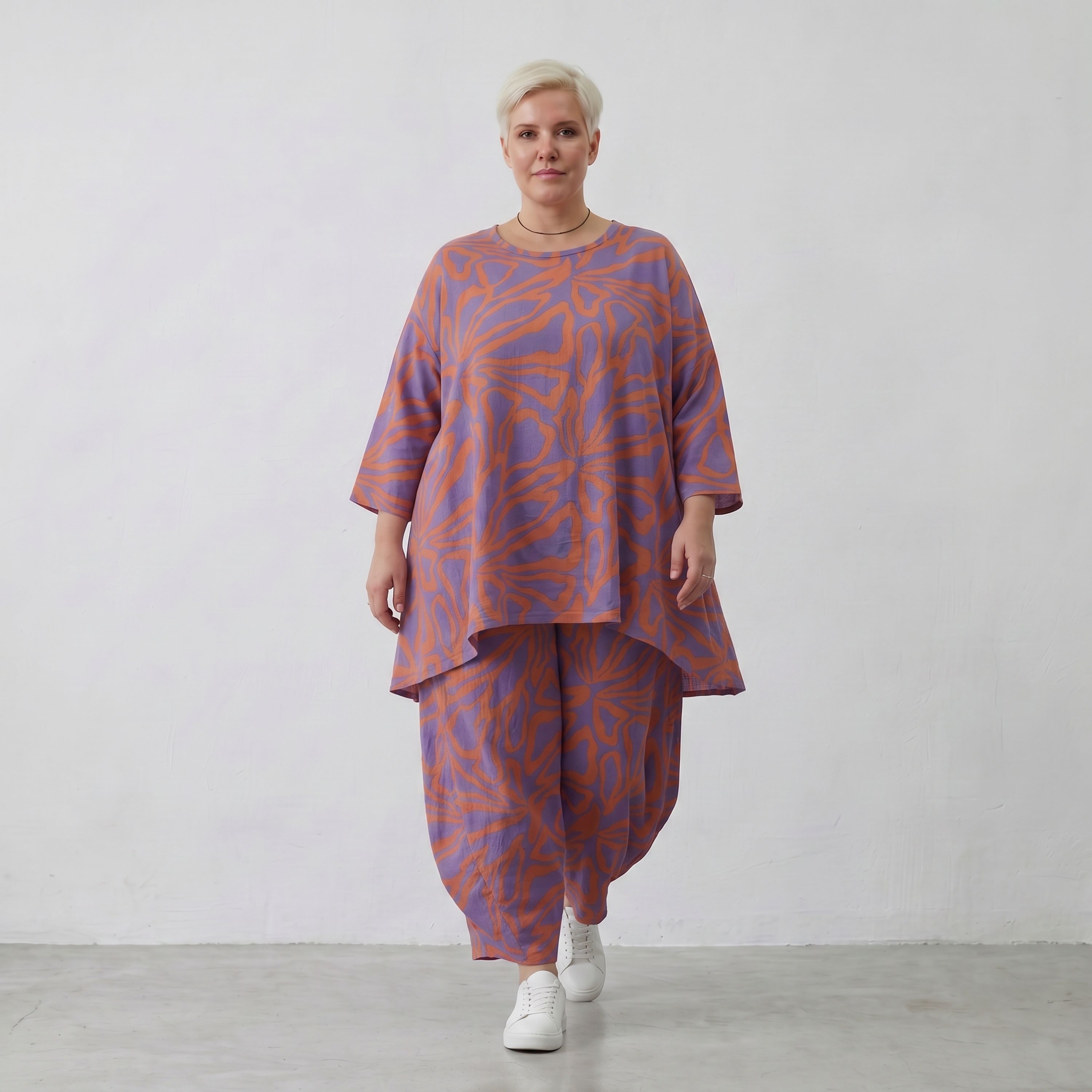 AKH Fashion Shirt 593 BahiaOla, Lila-Orange