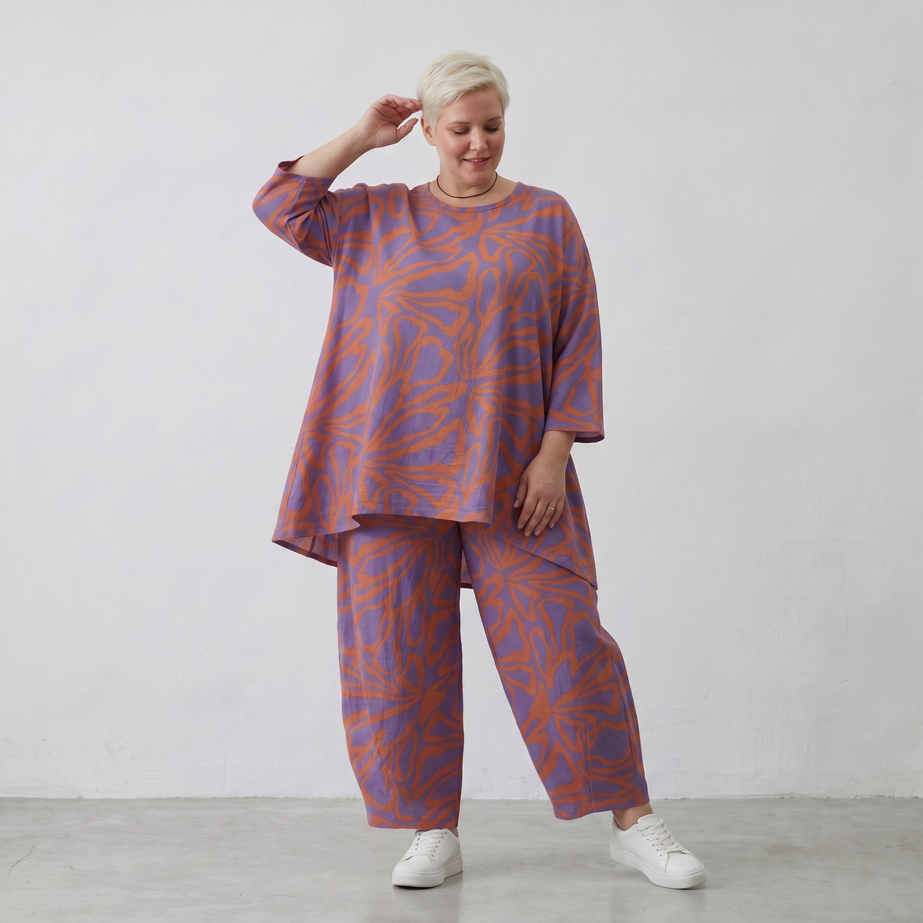 AKH Fashion Shirt 593 BahiaOla, Lila-Orange