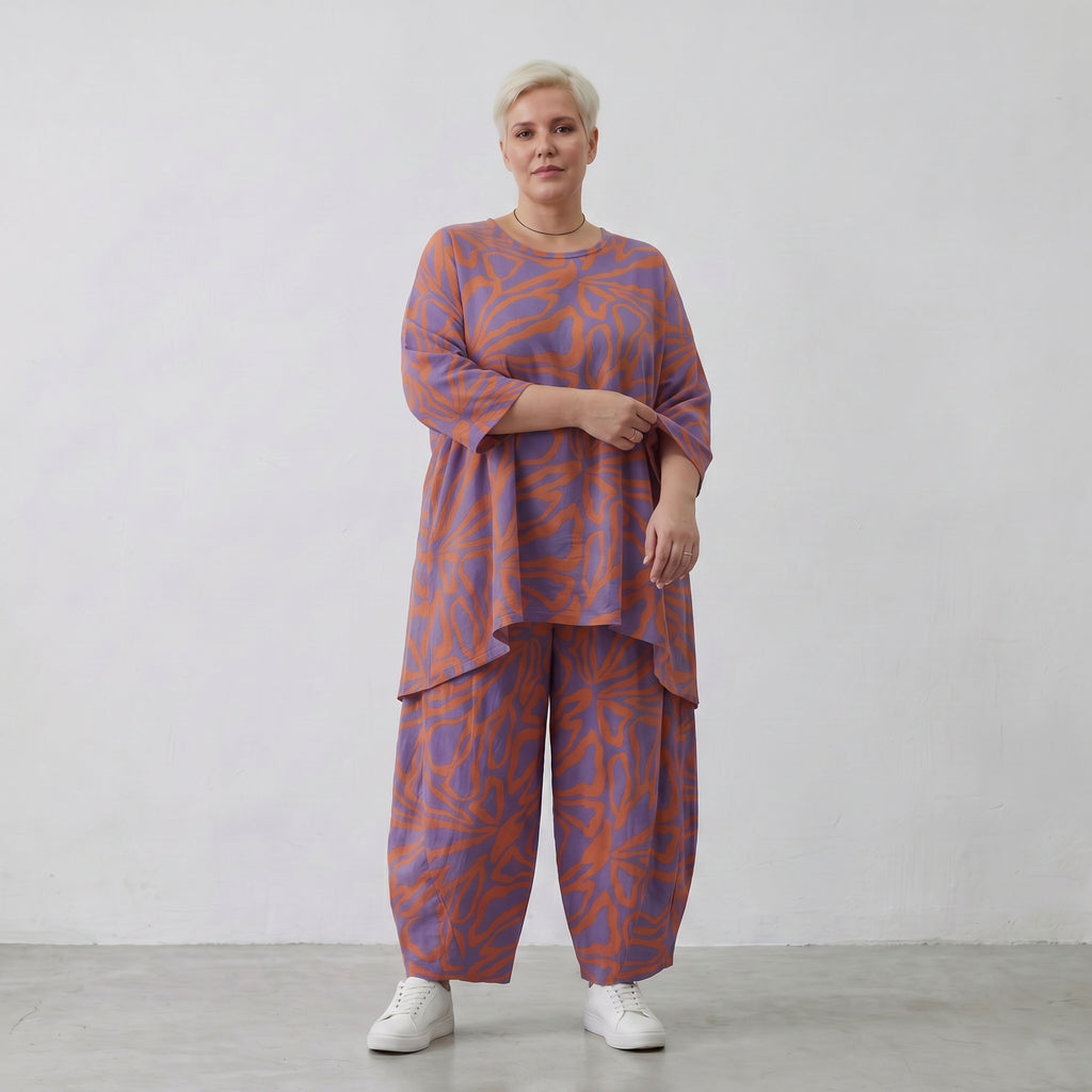 AKH Fashion Shirt 593 BahiaOla, Lila-Orange