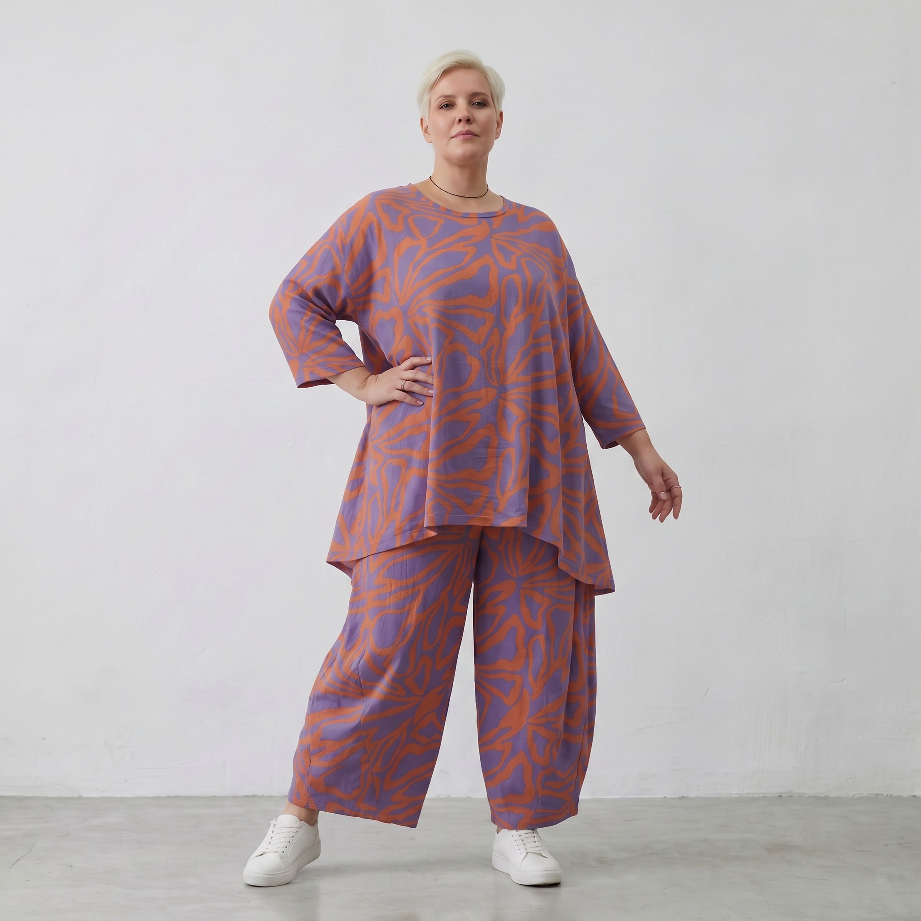 AKH Fashion Shirt 593 BahiaOla, Lila-Orange