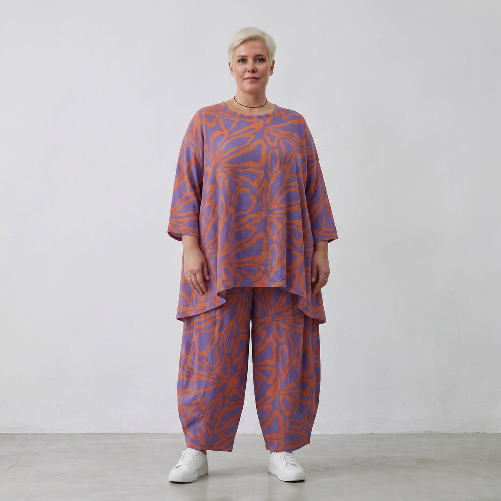 AKH Fashion Shirt 593 BahiaOla, Lila-Orange