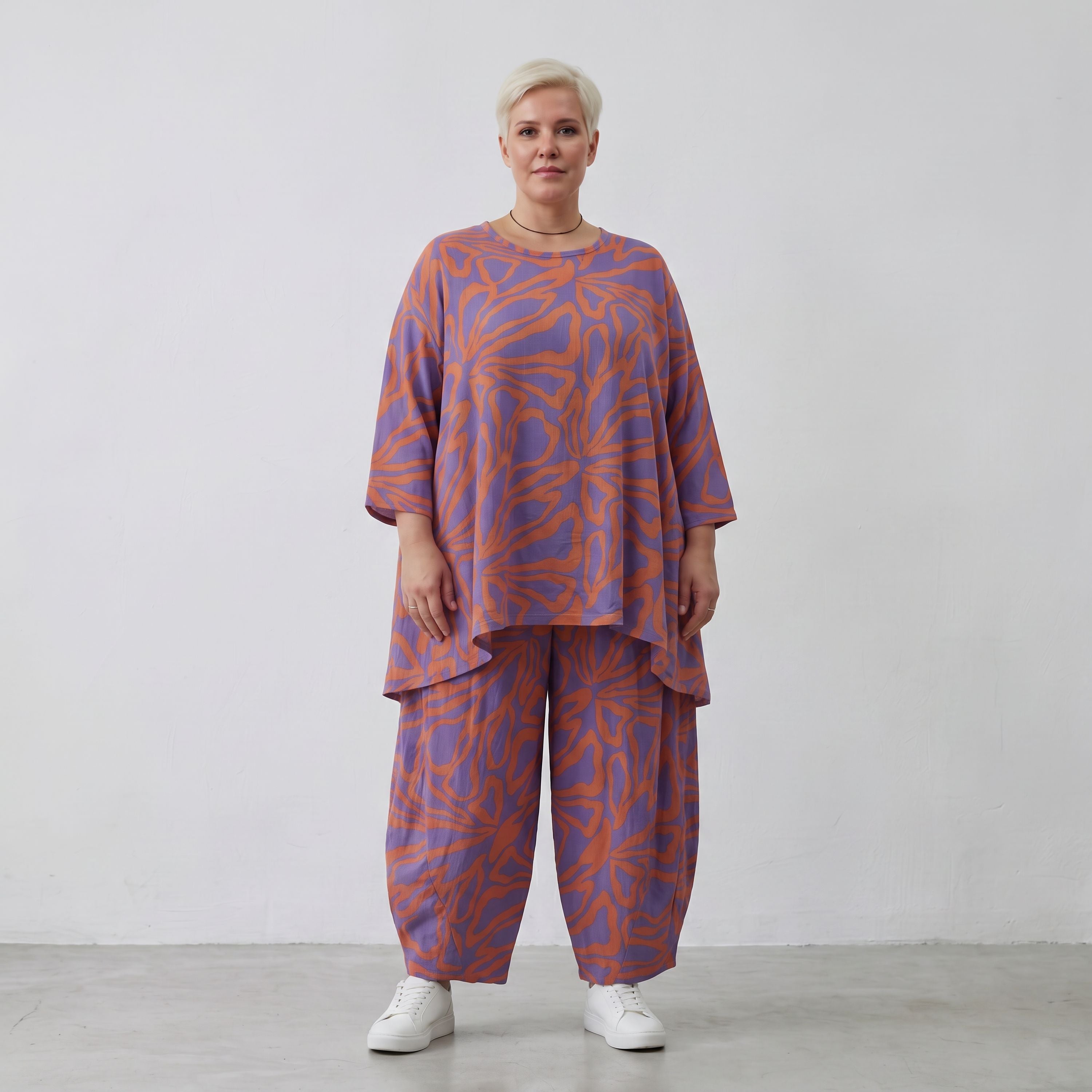 AKH Fashion Shirt 593 BahiaOla, Lila-Orange