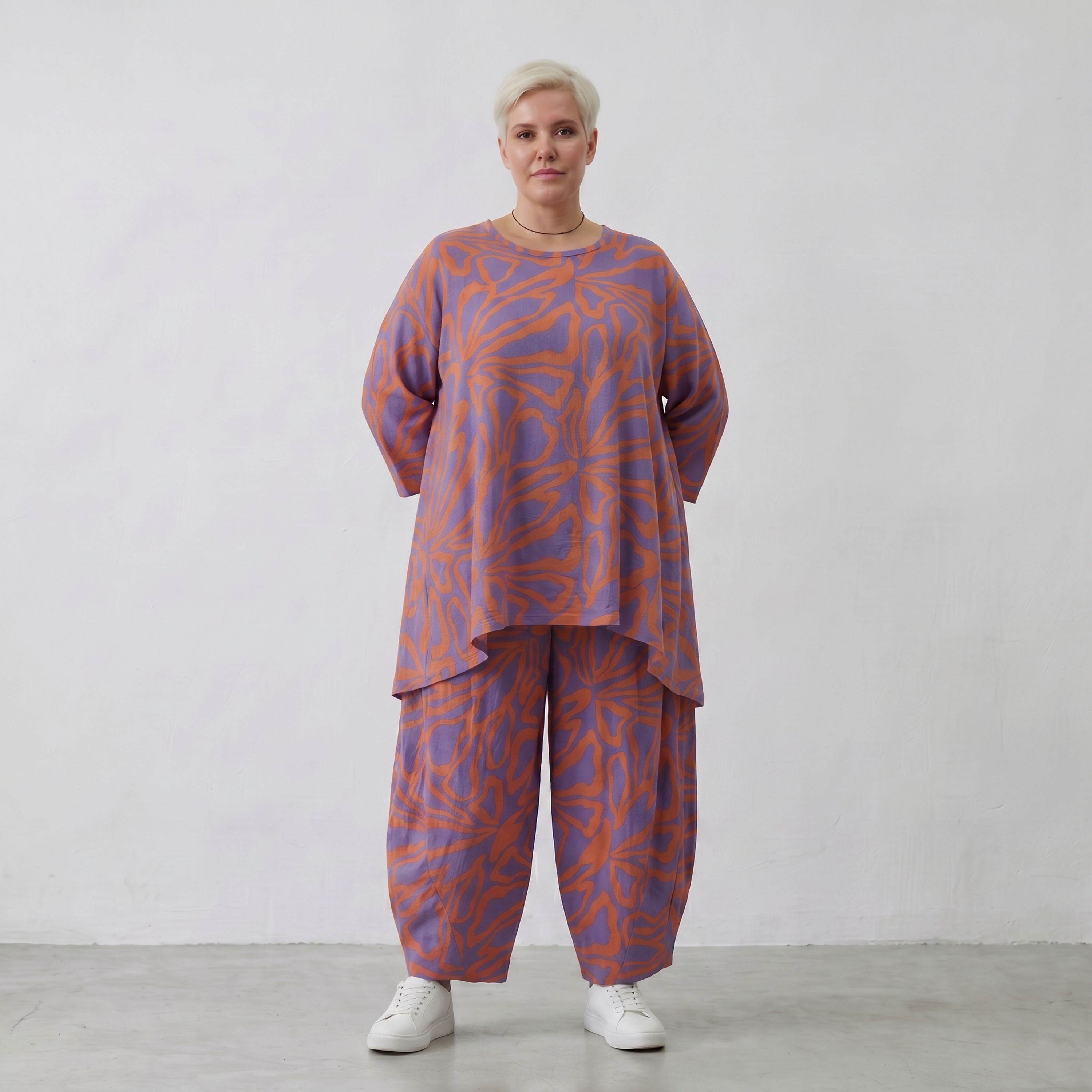 AKH Fashion Shirt 593 BahiaOla, Lila-Orange