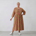 AKH Fashion Kleid 6677 BahiaOla, Apfelgrün-Rot