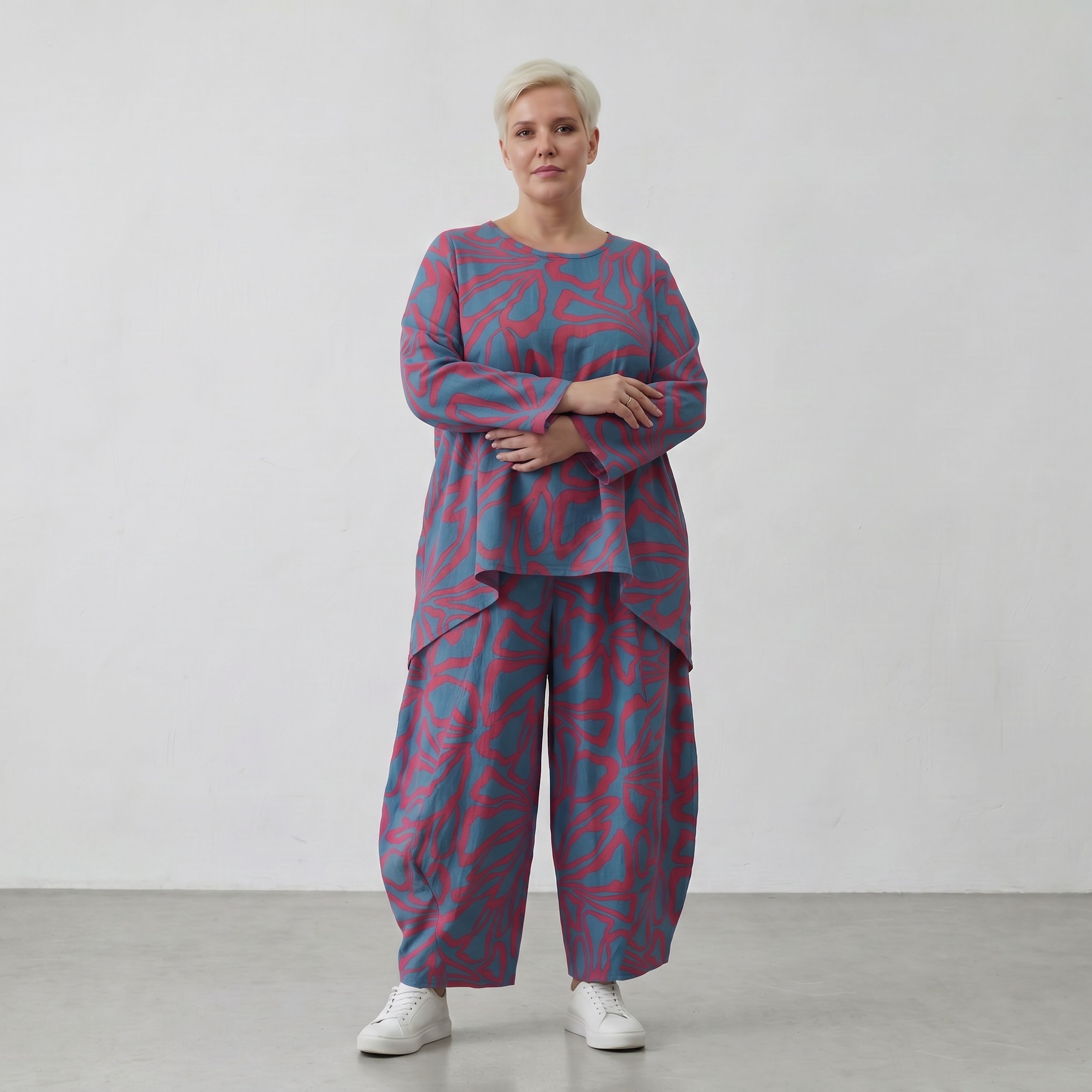 AKH Fashion Shirt 6680 BahiaOla, Blau-Rot