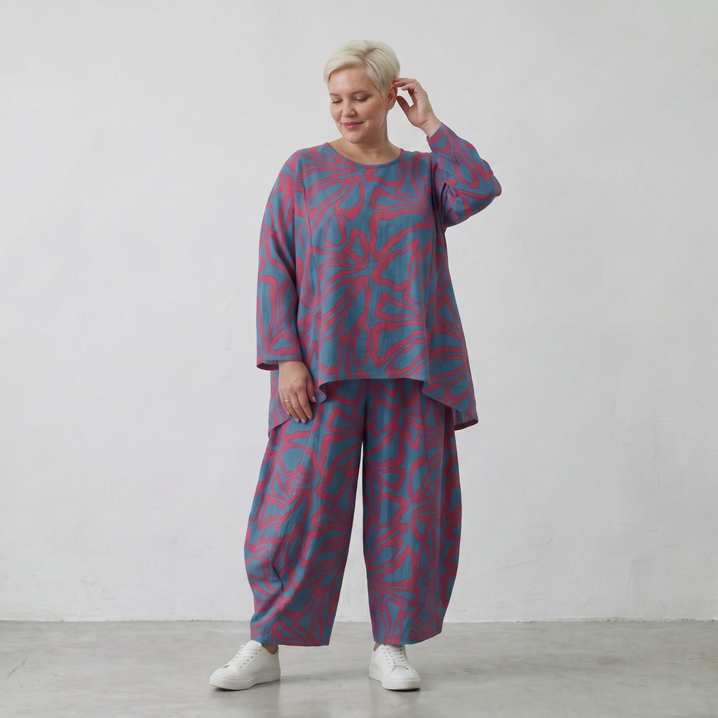 AKH Fashion Shirt 6680 BahiaOla, Blau-Rot