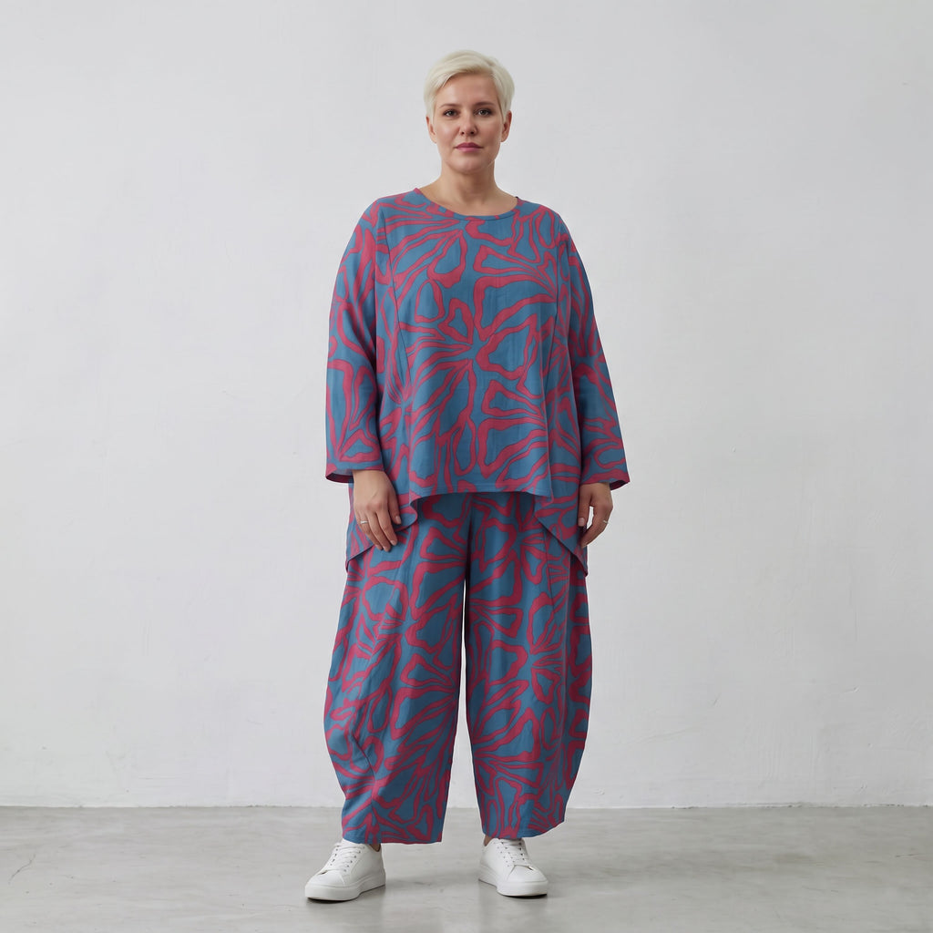 AKH Fashion Hose 8069 BahiaOla, Blau-Rot