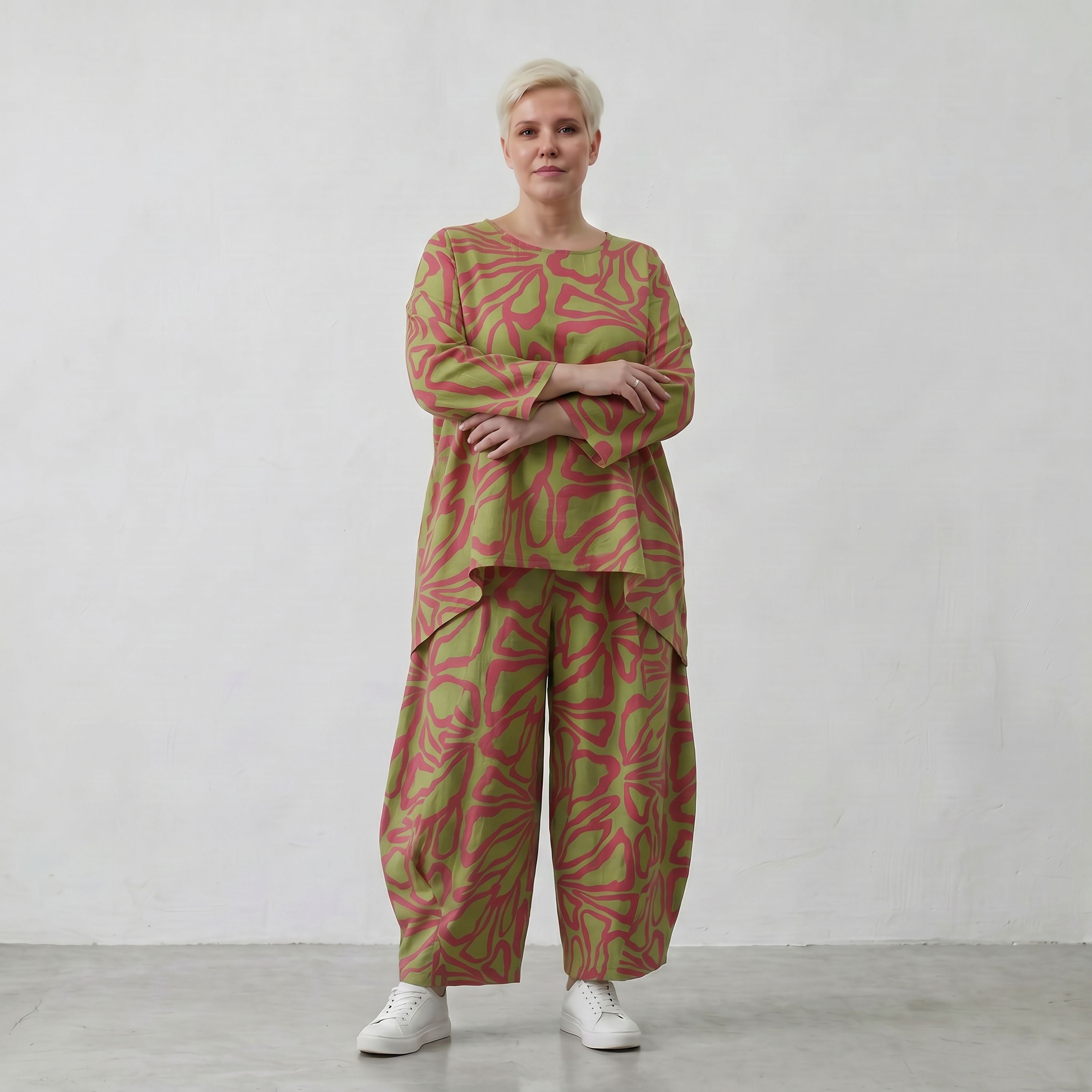 AKH Fashion Shirt 6680 BahiaOla, Apfelgrün-Rot