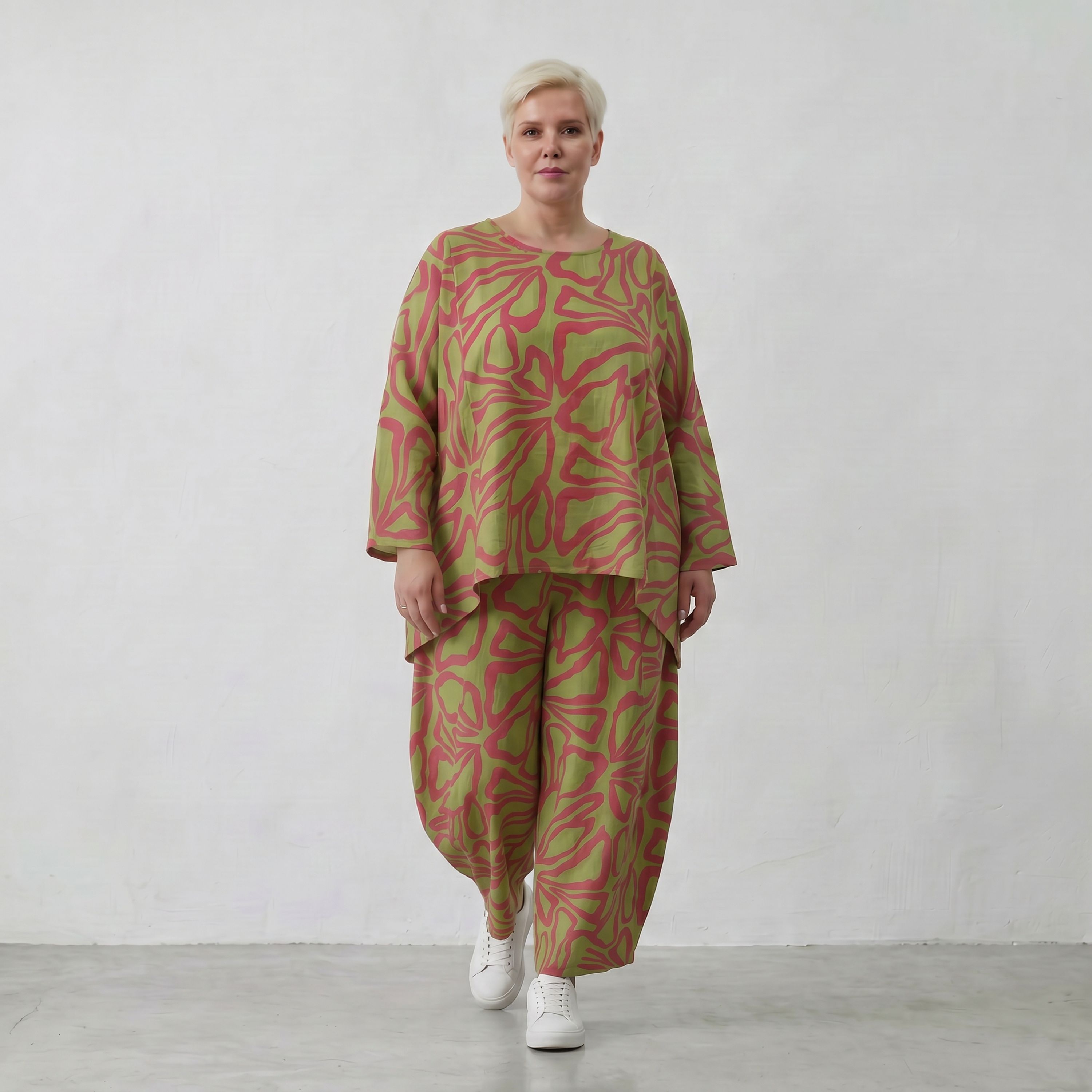 AKH Fashion Shirt 6680 BahiaOla, Apfelgrün-Rot