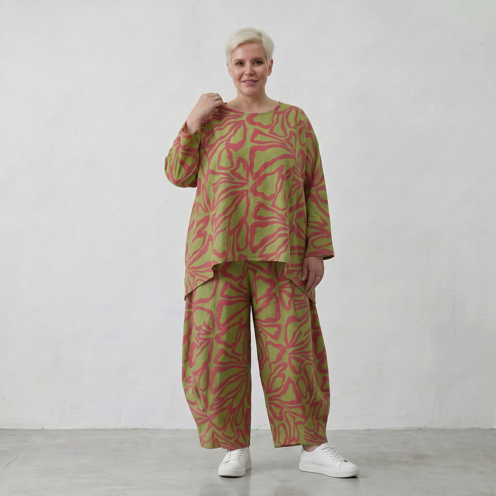AKH Fashion Hose 8069 BahiaOla, Apfelgrün-Rot