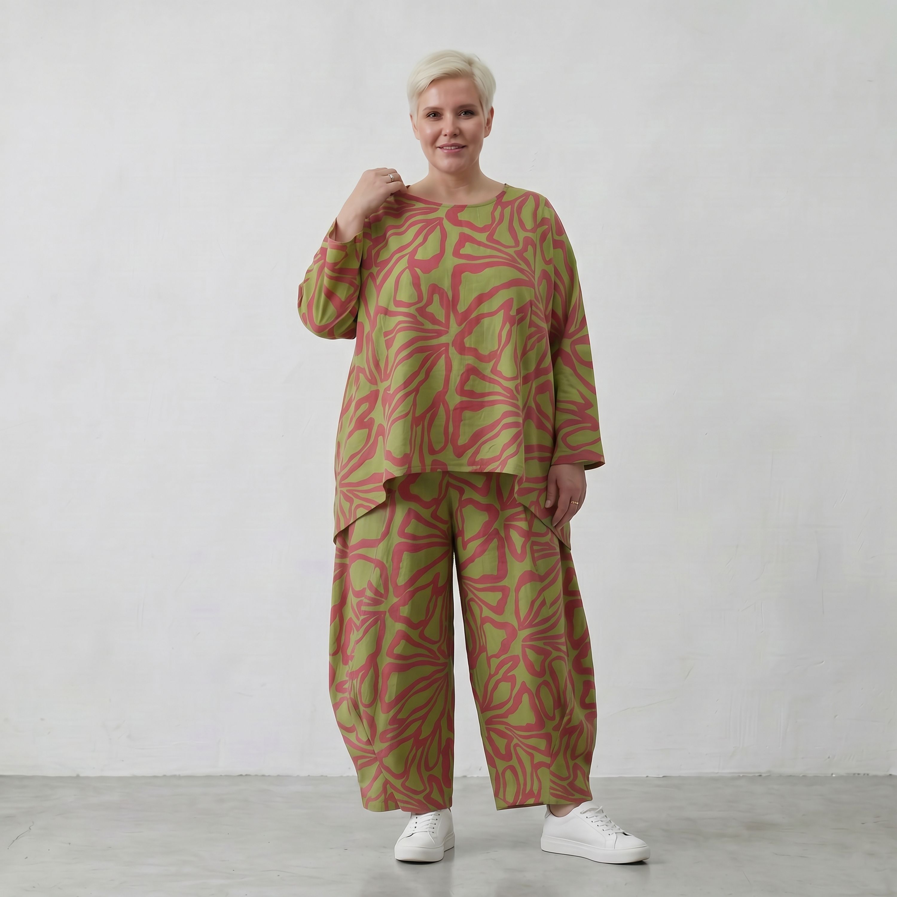 AKH Fashion Hose 8069 BahiaOla, Apfelgrün-Rot