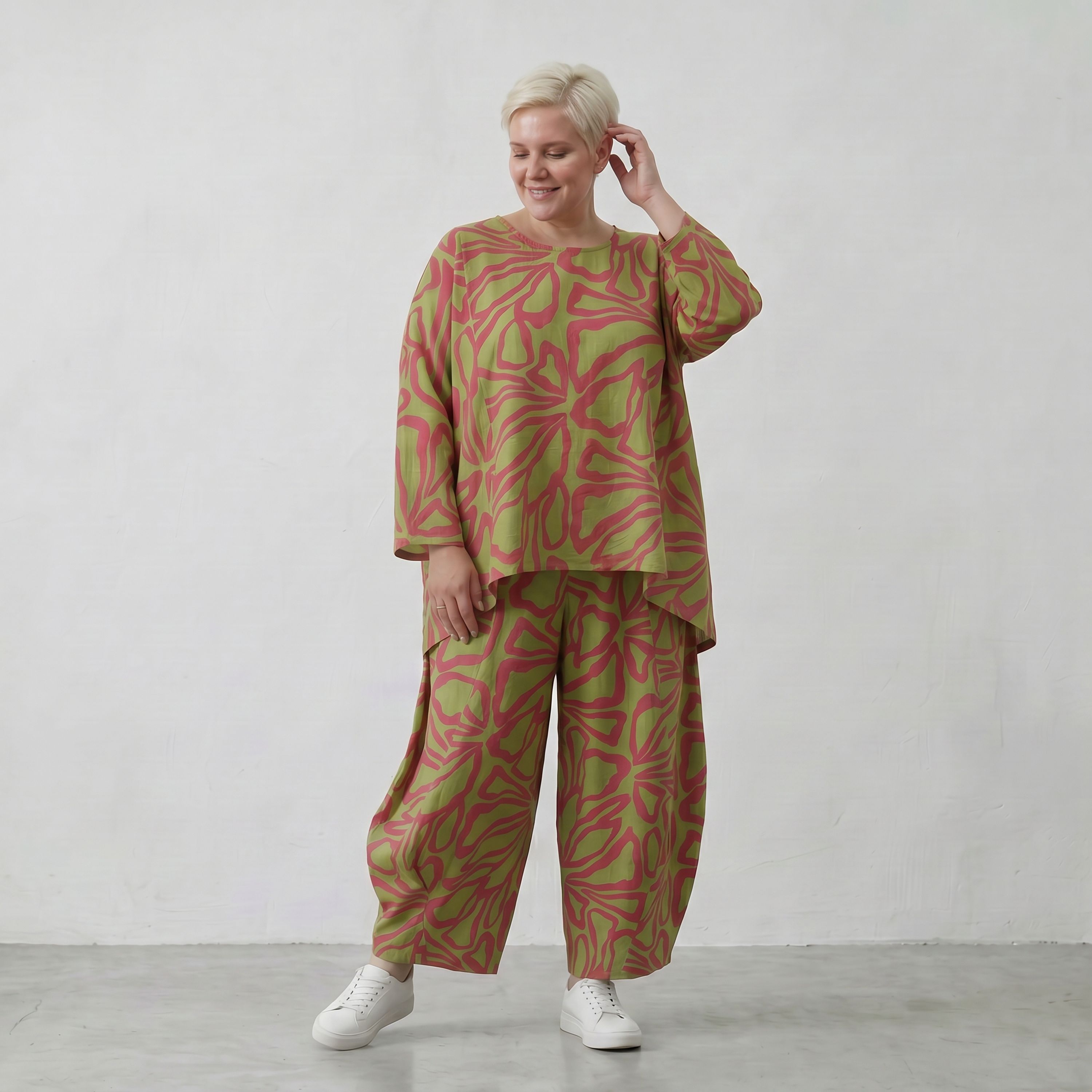 AKH Fashion Shirt 6680 BahiaOla, Apfelgrün-Rot