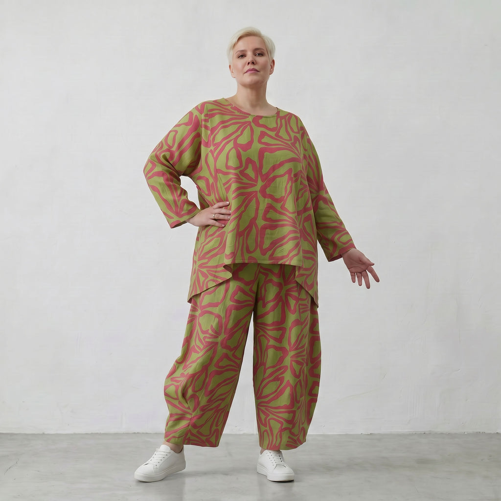 AKH Fashion Hose 8069 BahiaOla, Apfelgrün-Rot