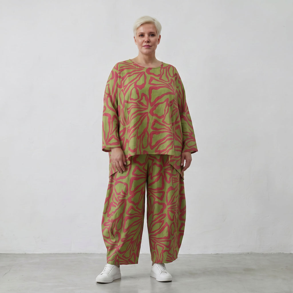 AKH Fashion Shirt 6680 BahiaOla, Apfelgrün-Rot