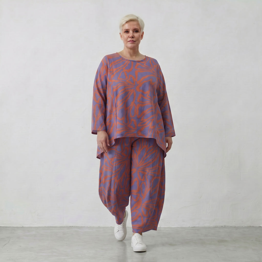 AKH Fashion Shirt 6680 BahiaOla, Lila-Orange