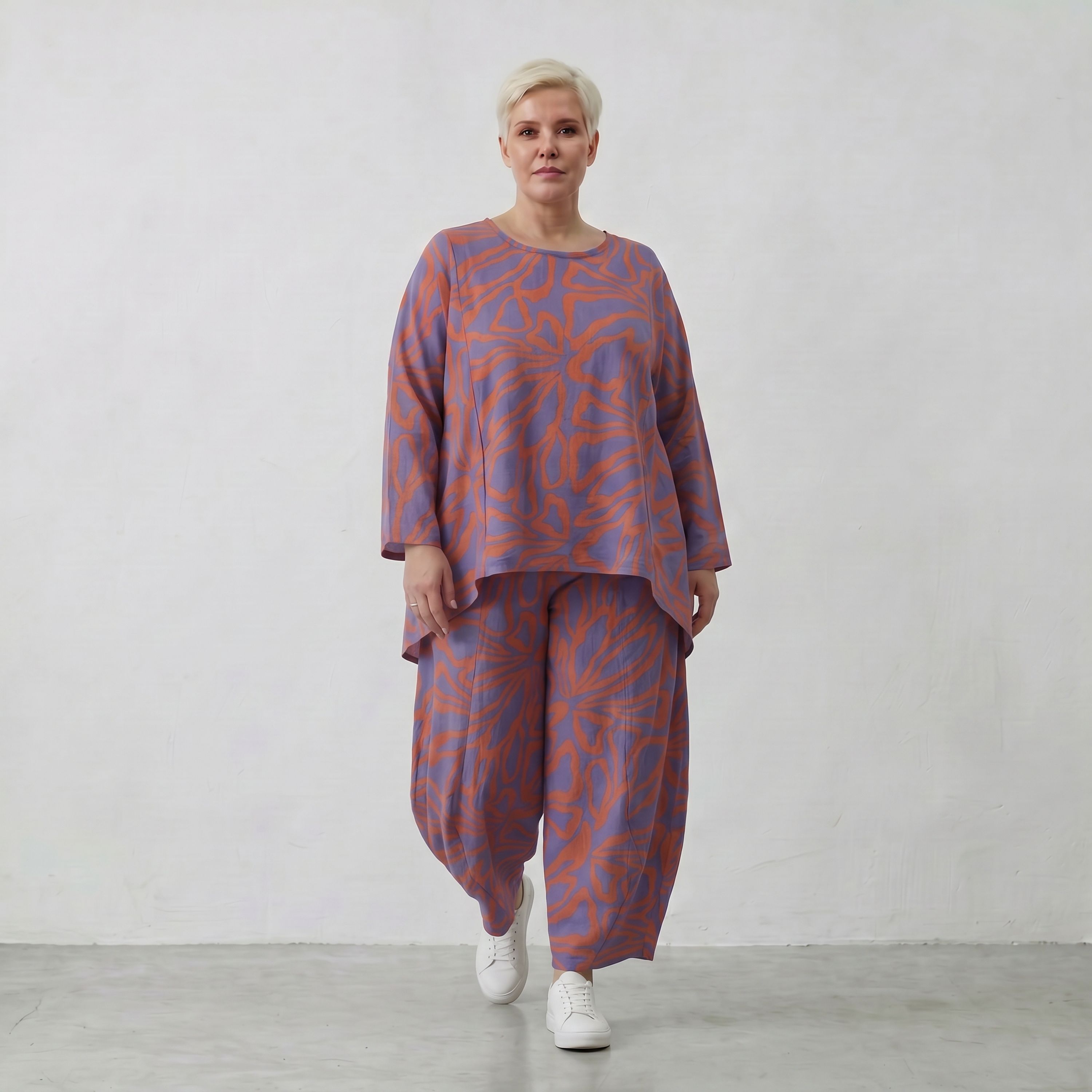 AKH Fashion Shirt 6680 BahiaOla, Lila-Orange
