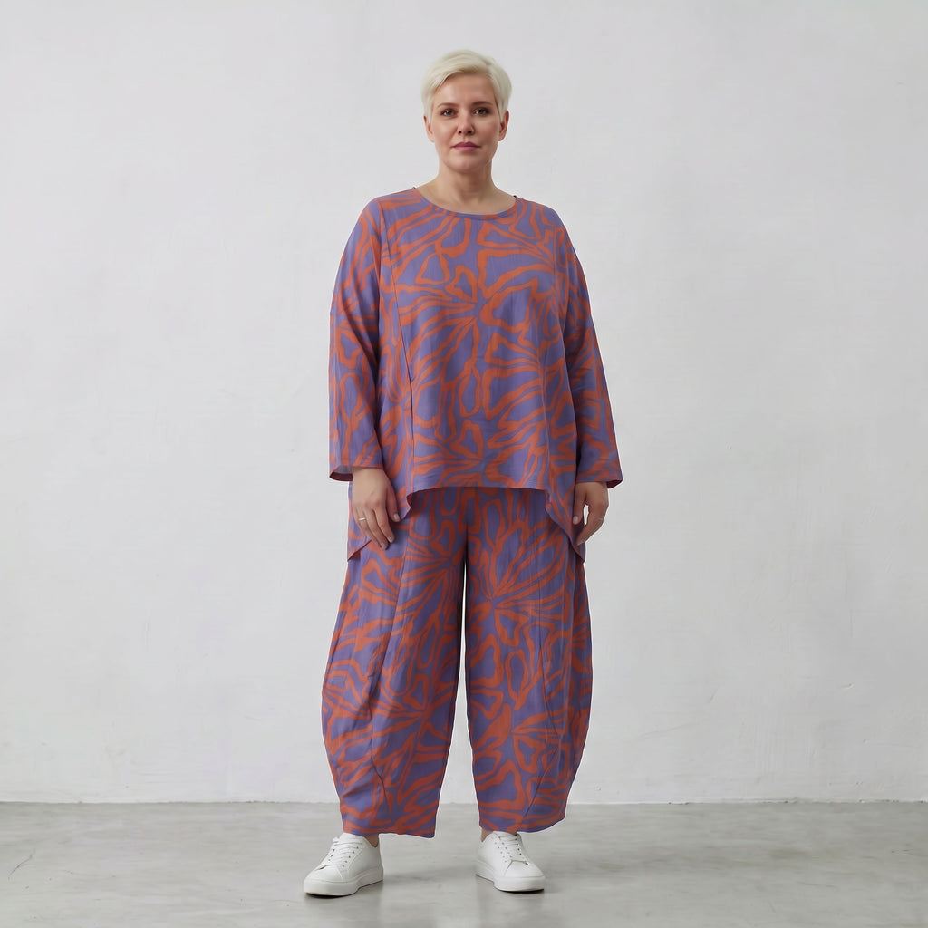 AKH Fashion Shirt 6680 BahiaOla, Lila-Orange