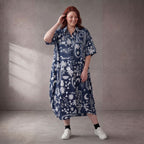 Funky Diva · Kleid · 11313 · Abstrakt · Jeansblau/Weiß