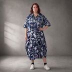 Funky Diva · Kleid · 11313 · Abstrakt · Jeansblau/Weiß
