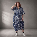 Funky Diva · Kleid · 11313 · Abstrakt · Jeansblau/Weiß