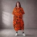 Funky Diva · Kleid · 11313 · Abstrakt · Orange/Schwarz