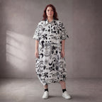 Funky Diva · Kleid · 11313 · Abstrakt · Weiß/Schwarz