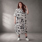 Funky Diva · Kleid · 11313 · Abstrakt · Weiß/Schwarz