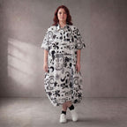Funky Diva · Kleid · 11313 · Abstrakt · Weiß/Schwarz