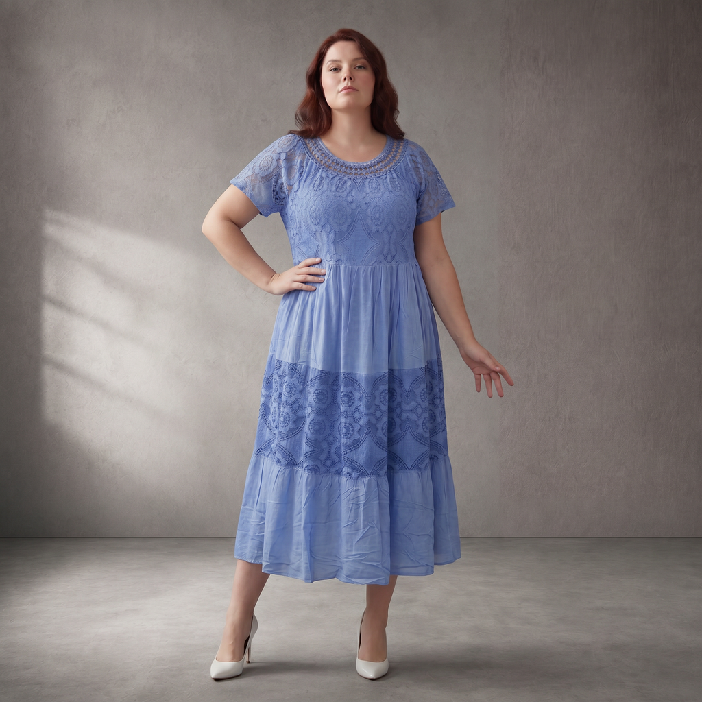 Pomme Rouge · Kleid · 8018 · Floral · Blau